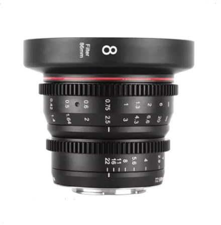 Camera Lens, 8mm T2.9 Micro 4/3 Cine-Objektiv, Mini-Festbrennweite mit geringer Verzeichnung, kompatibel mit Olympus Panasonic Lumix Kameras M43 MFT BMPCC,for Photography