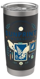 Cyanotype Botanical Fern Wildflower Art Stainless Steel Insulated Tumbler