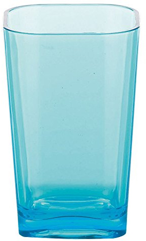 Kela Becher Krsitall aus Kunststoff in türkis, Plastik, 7.5 x 7.5 x 12 cm