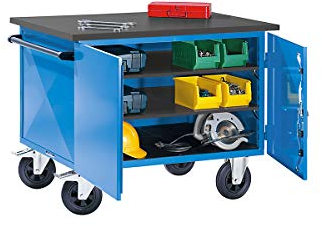 eurokraft | Montagewagen | Schrank 2-türig | Tragfähigkeit 500 kg