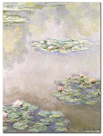 WANDKINGS Leinwandbild Seerosenteich 1908 von Claude Monet / 60 x 80 cm/auf Keilrahmen