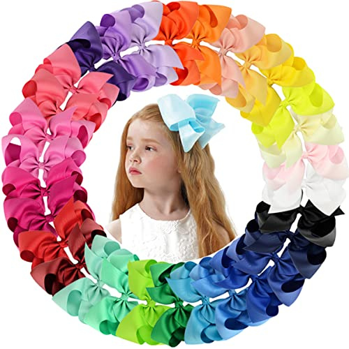 30 grandes nudos de pelo clips para niñas adolescentes-15 cm doble nudos estilo tienda enorme grande Bowknot niñas niños mujeres cocodrilo clip grosgrain cinta pinzas para el cabello