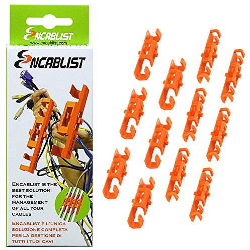 Encablist Accessoire universel pour gérer et organiser tous les câbles de TV, PC, ordinateur portable, appareils ménagers de maison et bureau Boîte 12 pièces Fabriqué en Italie