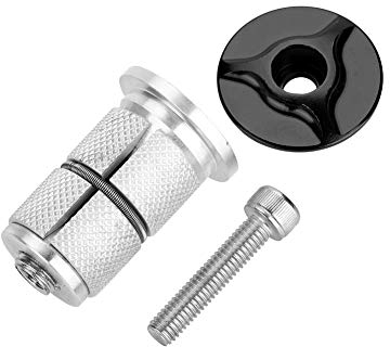 Cuffia con Stelo da Bici, Lega di Alluminio Forcella Expander Bulletta per Tappo da 1 Pollice (24,5 mm) / 1,25 Pollici (28,6 mm) (Nero)