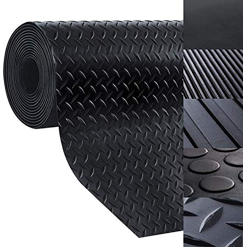 Floordirekt Bodenmatte aus Gummi - rutschfeste Gummiplatte | Geeignet als Garagenbodenmatte, Pferdestallmatte oder Werkbankmatte | Viele Größen zur Auswahl (1x4 m, Tränenblech - Stärke: 3mm)