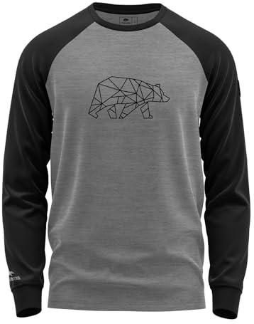FORSBERG Raglar Herren Longsleeve - Langarmshirt mit Raglan-Schnitt, Bären-Logo, atmungsaktiv & bequem, ideal für Alltag und Freizeit