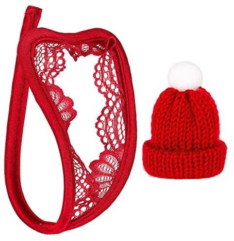ranrann C-string herr sexiga heta ringar mini string öppen tanga trosor bikini stringtrosor underkläder underkläder, Typ A röd, One size