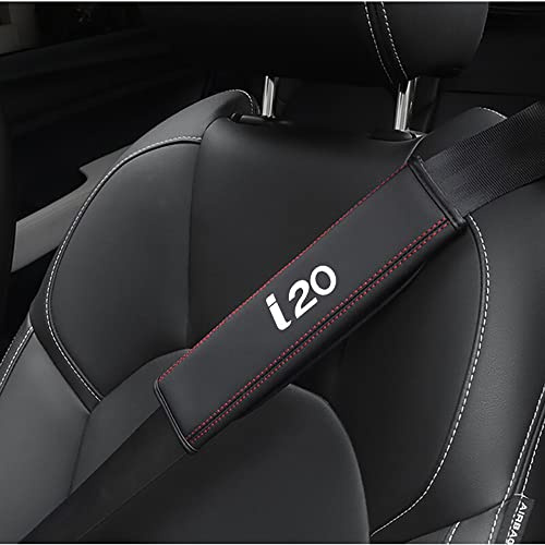 CREEST 2 Pièces Voiture Cuir Rembourrage de Ceinture de Sécurité Coussinets de Protection, pour Hyundai I20 Accessoires Intérieurs