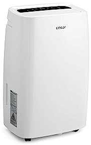 Linsar - Luftentfeuchter - 3 Betriebsmodi, Räume bis 20 m²/ 50m³ - Dauer- und Automatikbetrieb - Mit Touchscreen und Abfluss-Schlauch - 6L Tank - 350 Watt (Weiß)