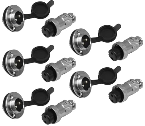 5x Einbau Steckverbindung 19mm 2Pin Stecker Steckdose für DC Gleichstrom Max. 250V 7A-20A Verbindungen Ladebuchsen | 5 Modelle 2-12 Pin zur Auswahl bis 250V 20A |