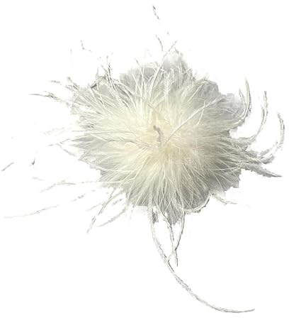 Federbrosche für Damen,Flauschige Straußenfeder Brosche Haarclip Braut Hochzeit Kopfschmuck Brosche Pin Haar Accessoire Fascinator Kopfbedeckung für Mädchen Frauen Geburtstag Hochzeit Party Strand