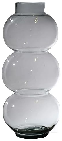INNA-Glas Kugelige Glas Vase HERIBETO, recycelt, klar, 40 cm, Ø 16 cm - Vase transparent