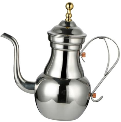 BESTonZON Bollitore Acciaio Inossidabile Con Filtro Integrato Teiera Elegante Con Beccuccio Per Caffè e Tè Design Arabo Mediorientale Pratica e Antiscottatura