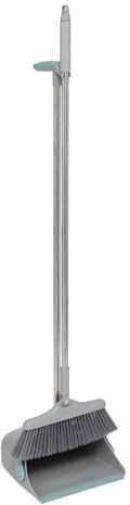 5five - Balai avec Pelle Clipsable Gris - Réservoir et Tête Pivotants - Rangement Facile - Dents de Nettoyage Brosse - Entretien Ménager
