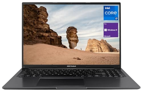 ASUS Vivobook 16 Business Laptop, 16 FHD+ (1920 x 1200) Display, Intel Core i7-1255U, 16GB RAM, 1TB PCIe SSD, Wi-Fi, 720p Webcam, HDMI, Windows 11 Pro, Nero