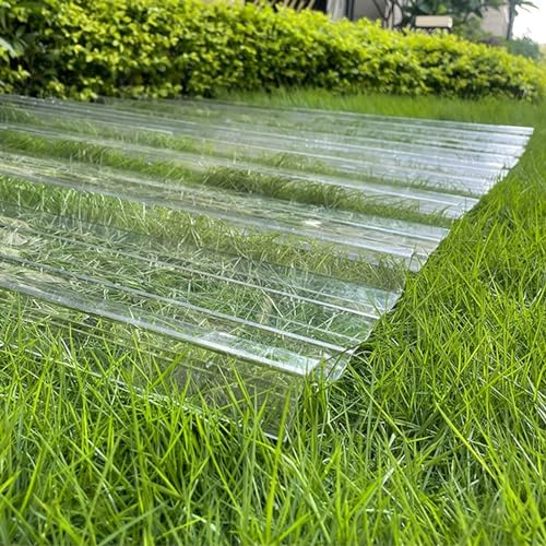 Bitumenwellplatten,Robuste Wellbahn,1,5mm FRP-Tageslichtplatten,Wetterfeste Wandblech Dachblech,UV-Beständig Transparentes Dachplatten,für Hausanbau Terrassenüberdachung (0.9x1.8m/35x71in,3 Pcs)