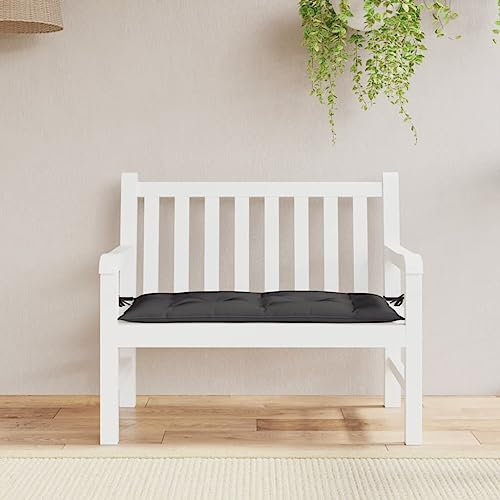 LAPOOH Gartenbank-Auflage Schwarz 110x50x7 cm Oxford-Gewebe, Terrassenmöbel, Wetterfeste Bank, Outdoor Bank, Parkbank, Garten Banken, Deko Bank, Gartenmöbel - 361818