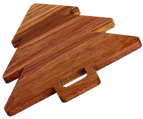 Mikinona Planche à Découper en de Sapin de Noël Plateau de Service pour Fromage Pain Fruits Légumes Ustensile Cuisine pour Maison et 35,5 X 28 X 1,5 Cm