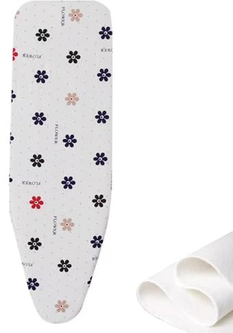 QSPNVFB Bügelbrettbezug 110x34 120x40 90x30 cm, Dicker Bügeltischbezug Mit 2 Schichten Polsterung, Baumwollbezug Für Dampfbügelstation, Elastischem(A,13 X 44 Inch (34 X 110 cm))