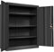 Frideko 4 Tier Metal Storage Cabinet, Lockable Cupboard, Metal Storage Cupboard for Home Office Garage Pantry 90cm*40cm*109cm （Black)