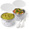 Useful Co. Lot de 2 bols réfrigérants avec couvercle, 590 ml, bols à sauce réfrigérés pour fêtes, bols de service réfrigérés pour fêtes, récipients à salade, plateau de service à condiments