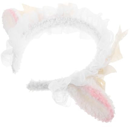 FRCOLOR Lace Sheep Ear Headband Plush Animal Ears Hair Band Decorative Sheep Horns Headband