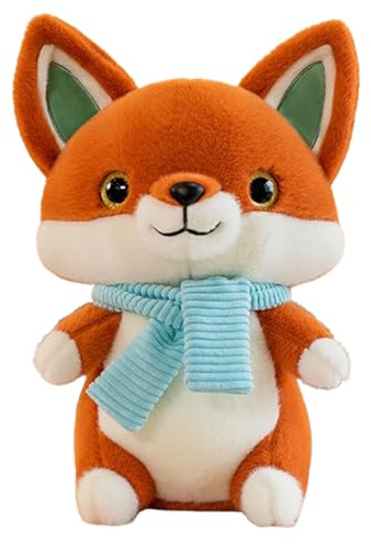 champracer Fuchs Kuscheltier, Süßes Kuscheltier Fuchs, Fuchs plüschtier, Flauschiger Stofftier zum Spielen & Kuscheln, Stuffed Animals für Kinder & Erwachsene (25 cm,Dunkel Orange)