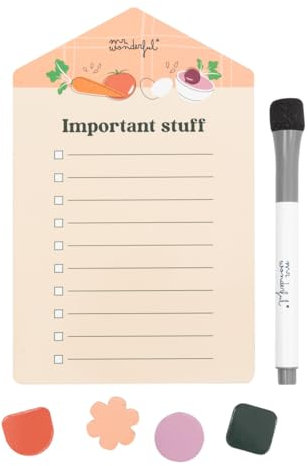Mr. Wonderful - Lavagna magnetica per to-do list - Important stuff - Lavagna magnetica per avere una to-do list sul frigorifero