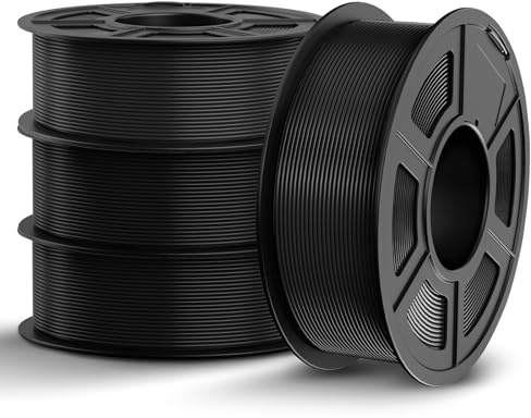 TECBEARS PLA Filament 1.75mm Bundle 4KG Schwarz | 3D Drucker Filament PLA , +/- 0,02 mm, 1kg pro Spule, Geeignet für Anfänger, zur Herstellung von Modellen