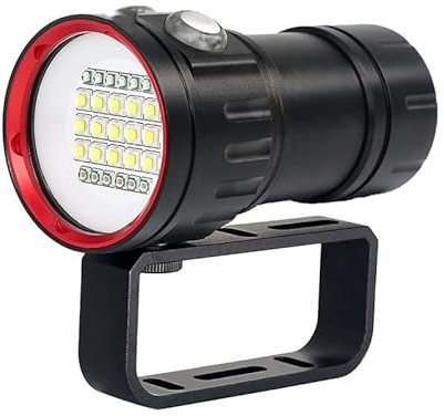 QWAXTRIW Diving Lights Underwater 27 LED Photography Light Highlight Lamp 20000Lumens Diving Flashlight 100M Waterproof Video Camera Torch Waterproof Underwater(BB27-1S_4 batterys)