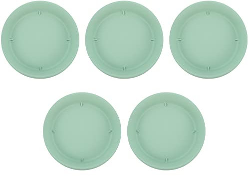 BESPORTBLE Plateau à Bonsaï Simple en Résine PP Vert 5 Pièces pour Jardin, Base De Pot De Fleurs Antidébordement, Bac à Eau Jardinage Intérieur Et Extérieur