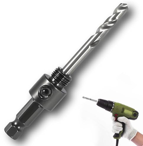 A1 Hole Saw Arbor for 14mm-30mm Hole Saws - Compatible with Starrett | Screw Thread Hex Shank Arbor with Extension Bar, Drill Bit & Saw Hole Drill Bit Ideal for 20mm 25mm 30mm Sets,