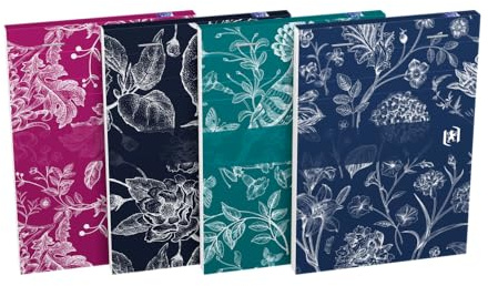 Oxford Lot de 10 Bloc Notes Romance A6 Ligné 6mm 160 Pages Agrafées Couverture Carte Coloris Assortis