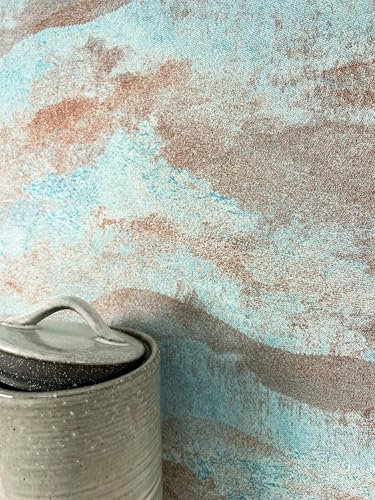 Newroom Papier Peint Intissé Bleu Métallique Paillettes - Moderne Glamour Abstrait pour Salon Chambre