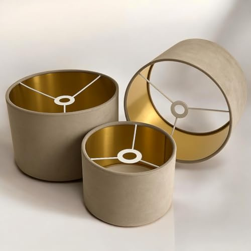 Abat-jour en velours pour plafond, table, lampadaire, doublure dorée, café, diamètre 20 x 20 cm hauteur