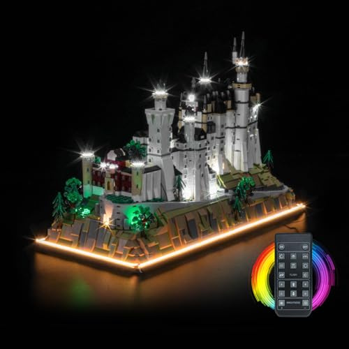 LocoLee Set Kompatibel mit Lego 21063 Neuschwanstein Castle (Kein - Lego-Set) Fernbedienung Dekorative Beleuchtung Compatible with Lego 21063 Schloss Neuschwanstein