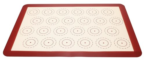 SHINEOFI Tapete de Silicona Antiadherente para Hornear Macarons Resistente a Altas Temperaturas Tamaño 420X295 MM Color Rojo Lámina Reutilizable para Horno Panaderías y Hogares