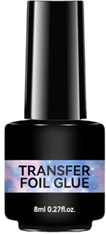 Transfer Foil Glue, Transferfolie Nagel Transfer Folien Kleber, 8ml Starke Haftung, Übertragungsgel Mit UV Lampe, Für Frauen Maniküre DIY Enthusiasten Home Salon Fingernail Designs