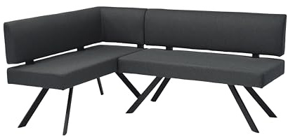 byLIVING Eckbank Toronto, Taschenfederkern, Bezug in dunkelgrau, Küchenbank