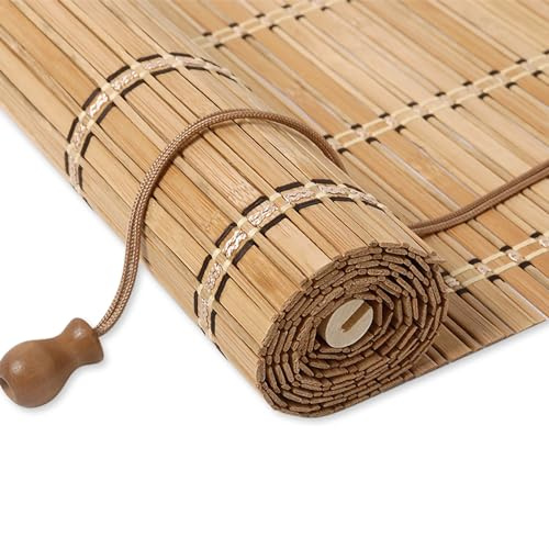 Cedario Natural Bamboo Blinds for Windows, Light Filtering Roller Blind | Roll-up bamboo roller blinds, easy install, light filtering, for indoor windows and sheltered patios, balconies and gardens