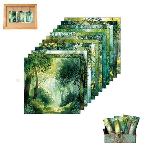 24 Blatt Scrapbook Papier Set Wald Motiv Bastelpapier Doppelseitig 15x15cm | Vielseitiges Bastelpapier für Scrapbooking, Journaling, Kartenherstellung sowie kreative Decoupage-Bastelprojekte.
