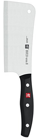 ZWILLING Twin Pollux Hackmesser, Klingenlänge: 15 cm, Breites Klingenblatt, Rostfreier Spezialstahl/Kunststoff-Griff im Nietendesign, Schwarz