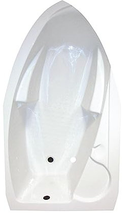 ONDÉE - Baignoire Fany - d'angle gain de place. 160x90cm angle à droite - Contenance 200L - Picots antidérapants - 5 pieds à vis de réglage de niveau fournis - Sans vidage - robinetterie ni tablier