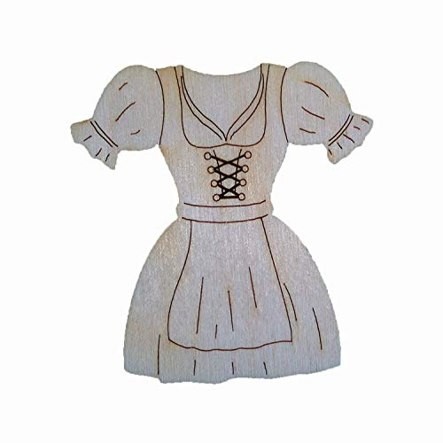 News A-OFH78420 Petra's Craft Decoration 20 x Dirndl Made from Wood; 40 MM