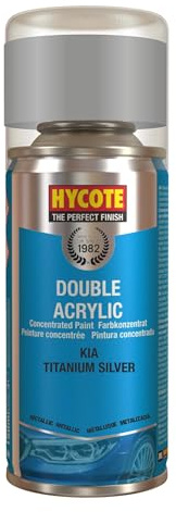 Hycote Double Acrylic Aerosol Car Spray Paint, Kia - Titanium Silver, 150 ml