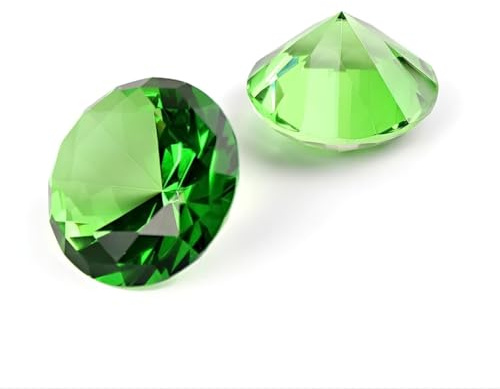 eventkauf 12 Kristalle Diamanten Dekosteine (Grün, 4cm Durchmesser)