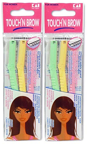KAI TOUCH N BROW Eyebrow Razor, 3 Count (Pack of 2)