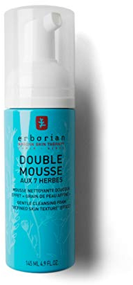 Erborian Double Mousse Visage aux 7 Herbes, Mousse Nettoyante, Effet Grain de Peau Affiné, Soin du Visage Coréen, Transparent, 145 ml