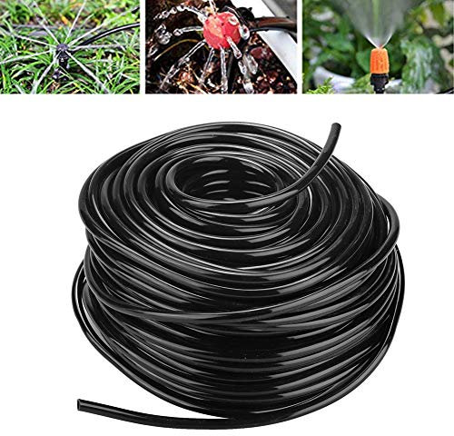 Tubo de riego de jardín de plástico de PVC de lluvia Manguera de conexión por goteo Negro Disponible en 3 longitudes (50 m)