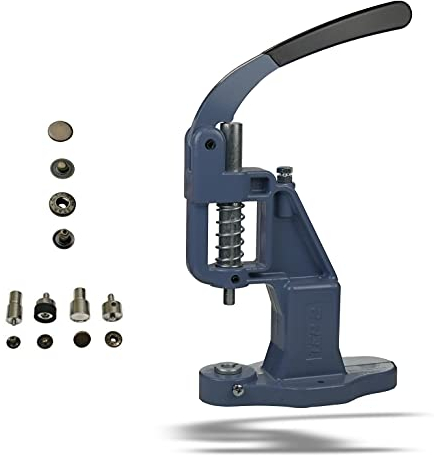 Set Knopfpresse mit 10mm, 12,5mm oder 15mm Druckknöpfe, in Messing, Rostfrei! (1, Set Presse mit 12,5 mm S-Feder Druckknöpfe Antik)